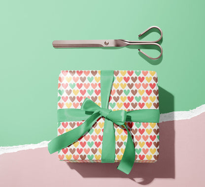 Romantic Warm Love Hearts Gift Paper – Premium Wrapping Sheet (Large)