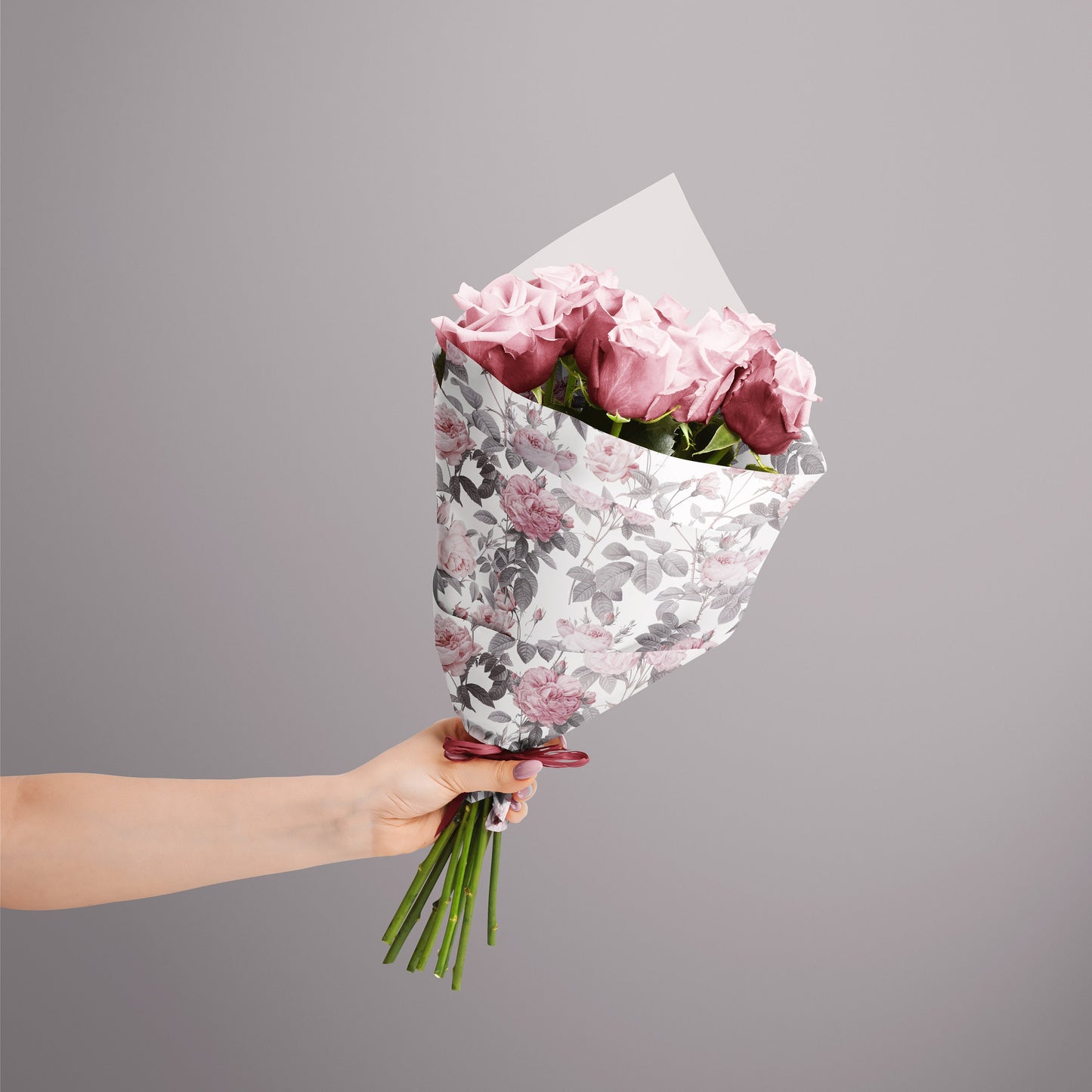 Dusty Pink Roses Gift Paper Sheet – Elegant Floral Gift Wrap, Large Size for Wrapping Presents and Special Occasions