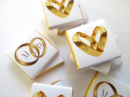 Personalized Engagement Chocolate Favours – Wedding Rings Design, Wedding Favours for Guests (Pack of 25)
