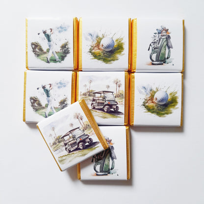 Men's Golf Personalized Chocolate Favours – Guests Favors for Golf Fans, Pack of 25
