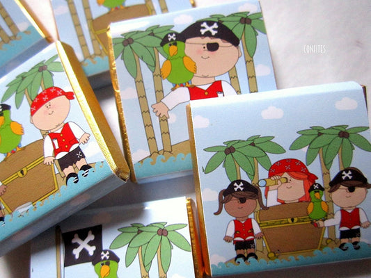 Personalized Pirates Party Chocolate Favours – Fun Guest Favours for Birthday Parties (Pack of 25)
