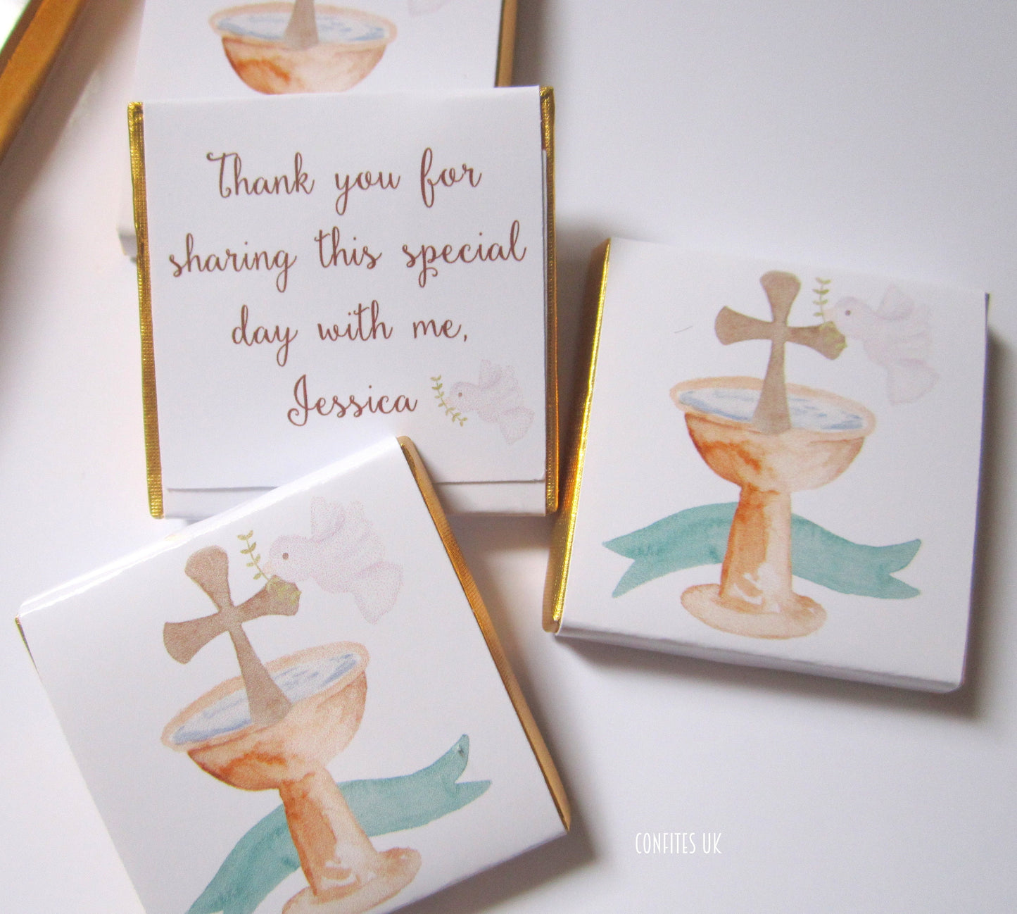 Personalized 1st Communion Chalice Chocolate Favours – Elegant Guest Favours (Pack of 25)