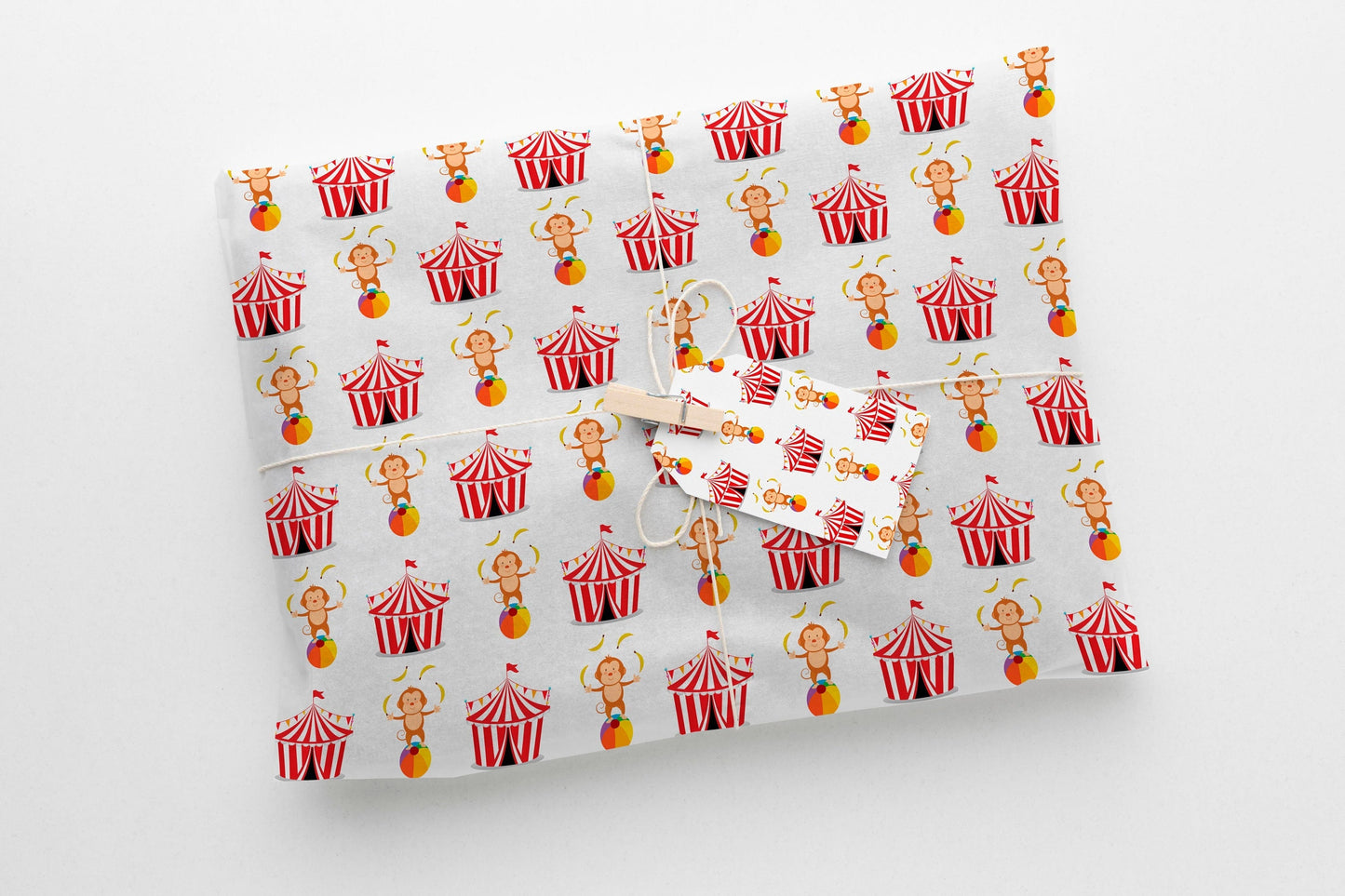 Circus Theme Gift Wrap – Colorful Carnival Wrapping Paper Sheet (Large Size)