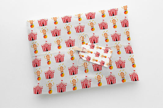 Circus Theme Gift Wrap – Colorful Carnival Wrapping Paper Sheet (Large Size)