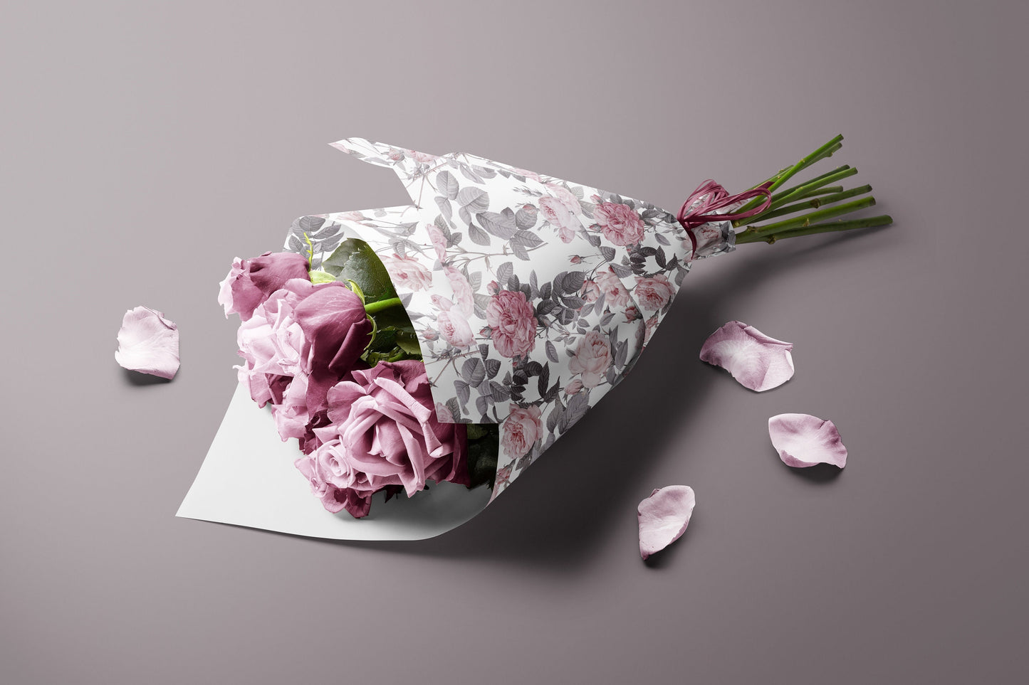 Dusty Pink Roses Gift Paper Sheet – Elegant Floral Gift Wrap, Large Size for Wrapping Presents and Special Occasions