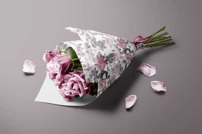 Dusty Pink Roses Gift Paper Sheet – Elegant Floral Gift Wrap, Large Size for Wrapping Presents and Special Occasions