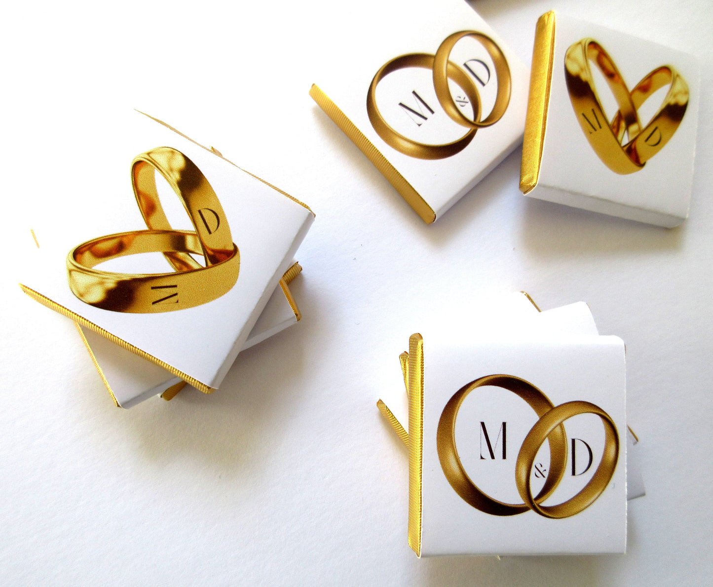 Personalized Engagement Chocolate Favours – Wedding Rings Design, Wedding Favours for Guests (Pack of 25)