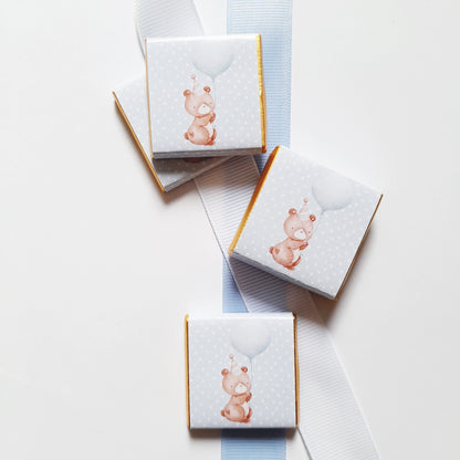 Personalized 1st Birthday Baby Bear Chocolate Favours – Party Bag Fillers (Pack of 25)