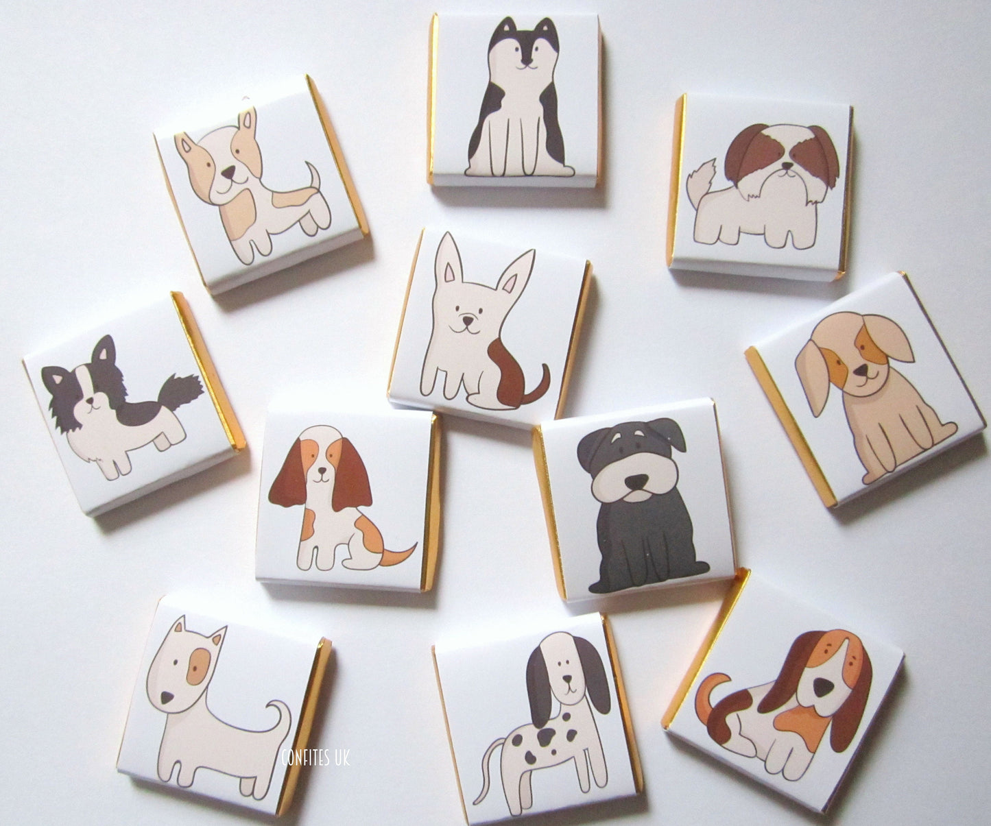 Personalized Pet Dogs Chocolate Favours – Dog’s Birthday Party Favours for Little Dogs (Pack of 25)