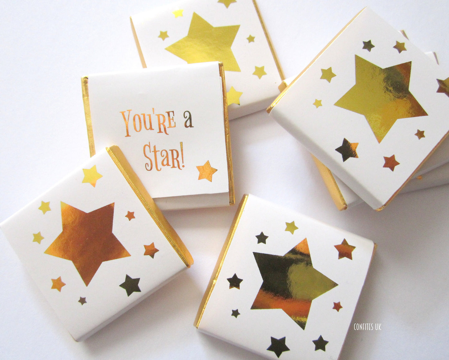 Personalized Golden Stars Chocolate Favours – Perfect Party Favours for Any Occasion (Pack of 25)