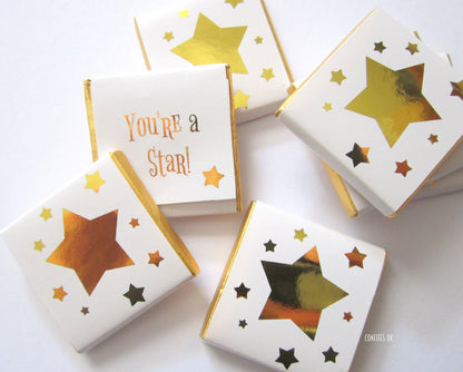 Personalized Golden Stars Chocolate Favours – Perfect Party Favours for Any Occasion (Pack of 25)