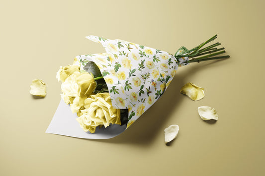 Large Yellow Roses Gift Paper Sheet – Perfect for Special Occasions and Gifts