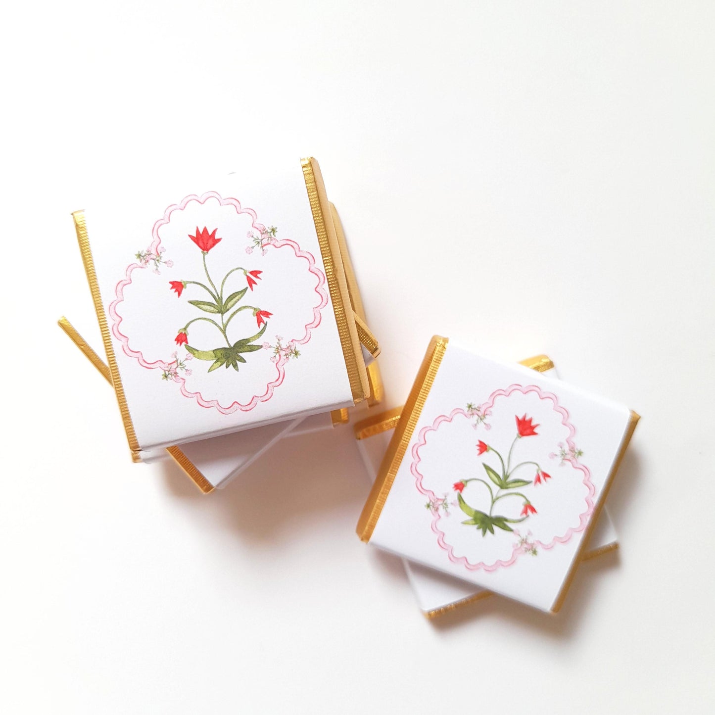 Thank You Chocolate Favours – Hot Pink Floral Wedding & Birthday Treats (Pack of 25)