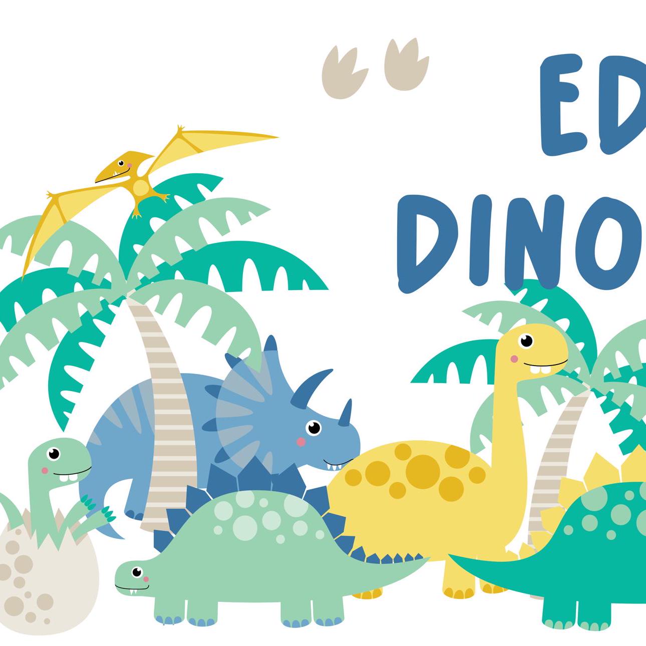 Personalised Dinosaur Birthday Banner – Custom Satin Paper Wall Decor for Dinosaur-Themed Parties