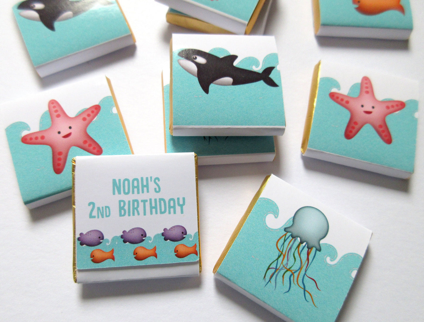 Under the Sea Personalized Chocolates – Party Favours, Birthday, Pack of 25