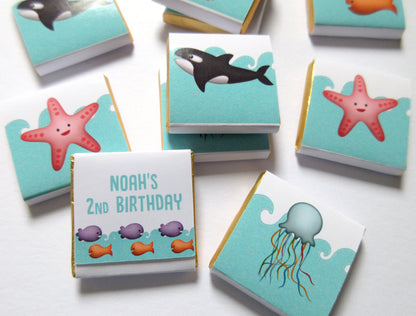 Under the Sea Personalized Chocolates – Party Favours, Birthday, Pack of 25