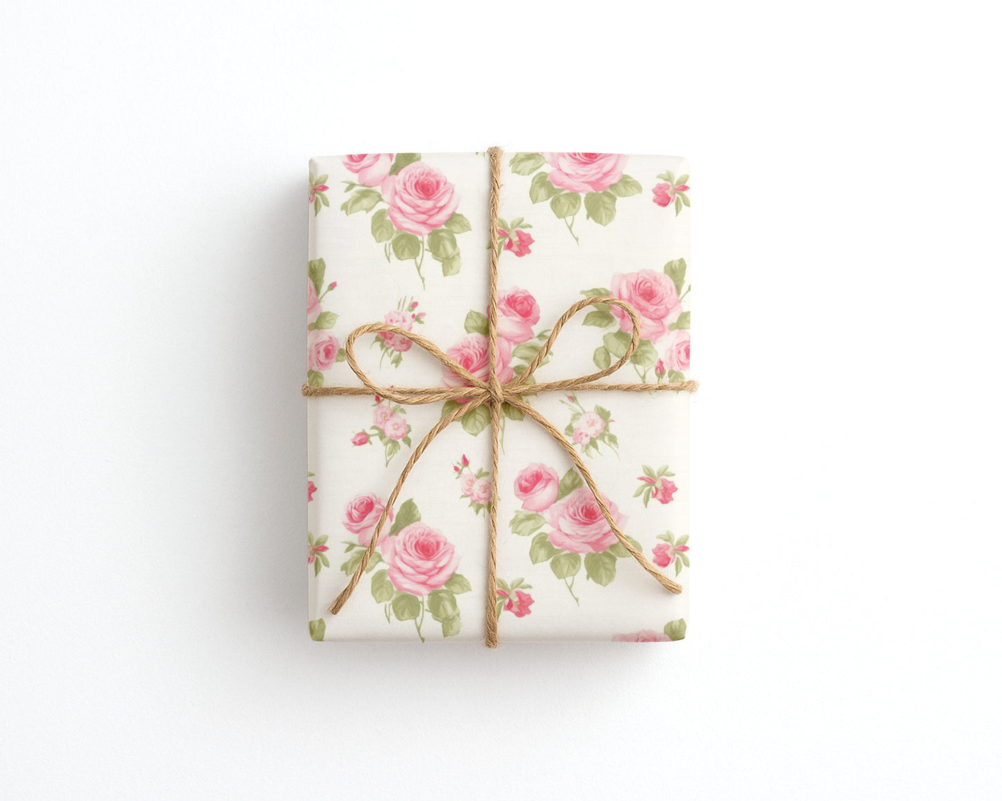 Floral Wrapping Paper with Pink Roses