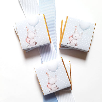 Personalized 1st Birthday Boy Little Elephant Chocolate Favours – Party Bag Fillers (Pack of 25)