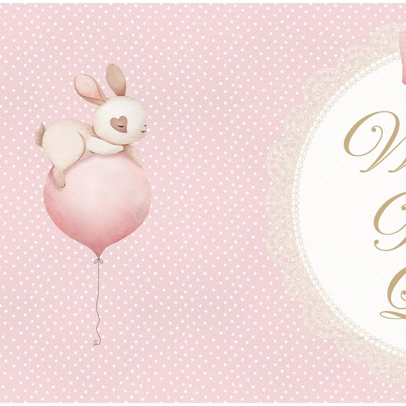 Personalised Welcome Baby Girl Banner – Satin Paper Wall Decor, Custom Baby Girl Decoration