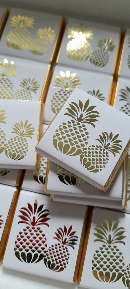 Personalized Golden Pineapple Tropical Party Chocolate Favours – Perfect Guest Favours (Pack of 25)