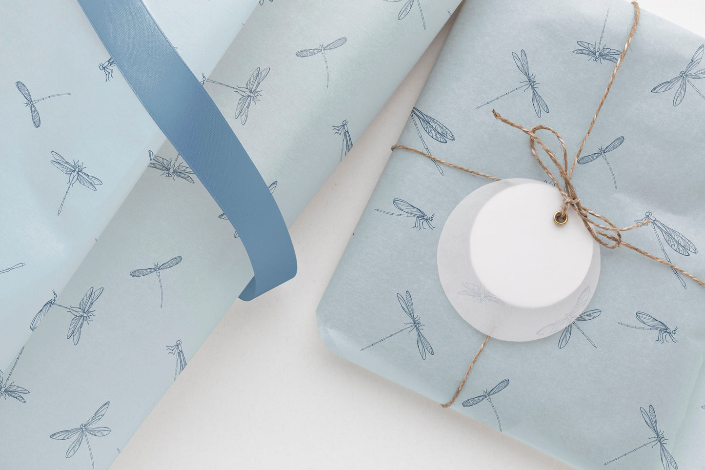 Blue Dragonflies Gift Paper Sheet – Large Size, Perfect for Wrapping