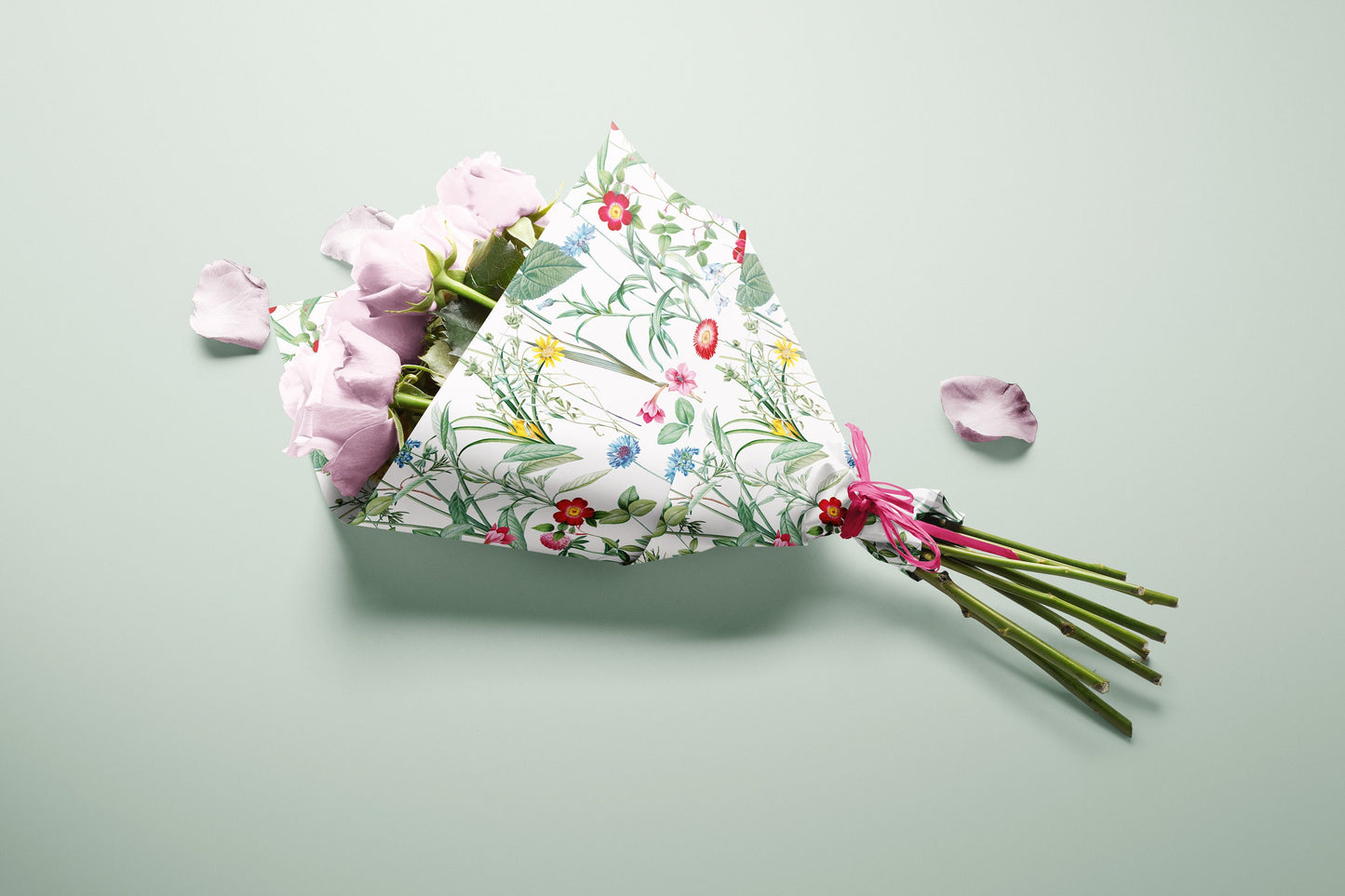 Wildflower Meadow Wrapping Paper – Nature-Inspired Gift Wrap (Large Sheet)