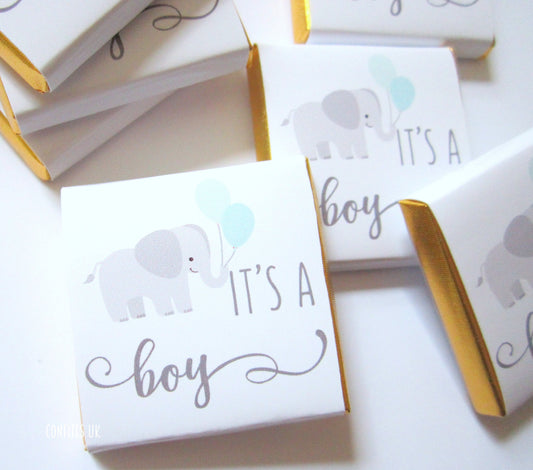Baby Boy Personalized Chocolate Favours – Unique Baby Shower Guest Favors (Pack of 25)