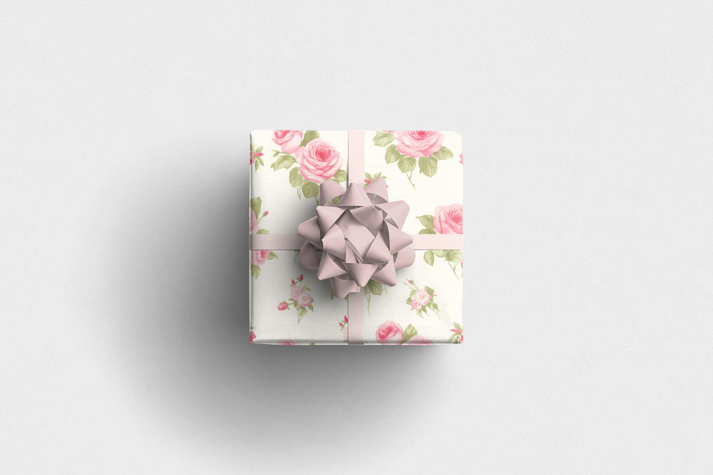 Floral Wrapping Paper with Pink Roses