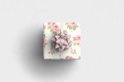 Floral Wrapping Paper with Pink Roses