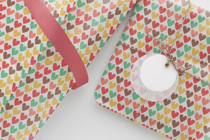 Romantic Warm Love Hearts Gift Paper – Premium Wrapping Sheet (Large)