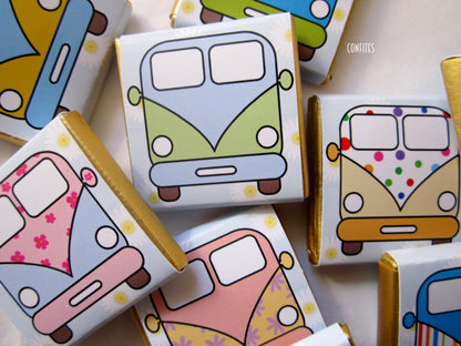 Personalized Camper Van Chocolate Favours – Party Favours for Guests (Pack of 25)