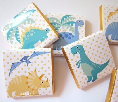 Dinosaur Personalized Chocolate Favours – Cute Dino Party Favours, Pack of 25