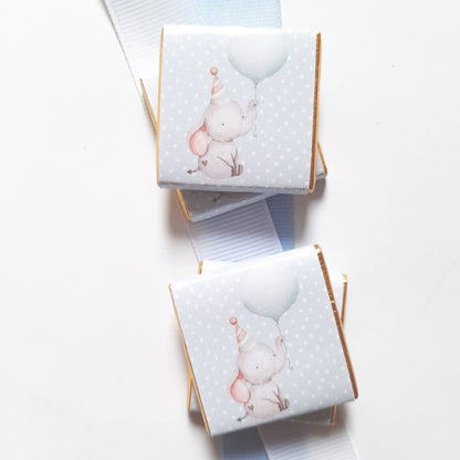 Personalized 1st Birthday Boy Little Elephant Chocolate Favours – Party Bag Fillers (Pack of 25)
