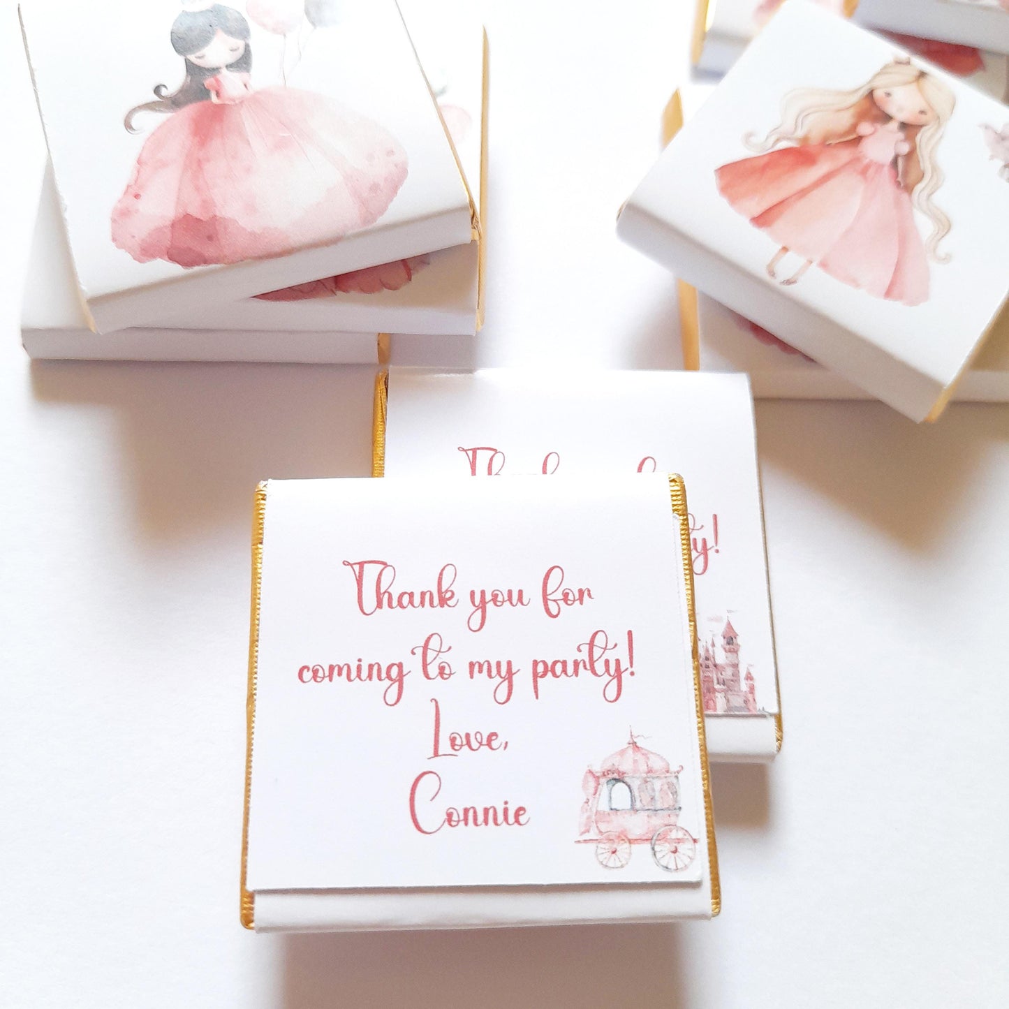 Personalized Princess Party Chocolate Favours – Sweet Treats for Guests, 25 pcs