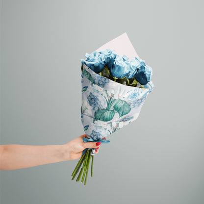 Blue Floral Gift Paper Sheet – Large Wrap for Birthdays & Special Gifts
