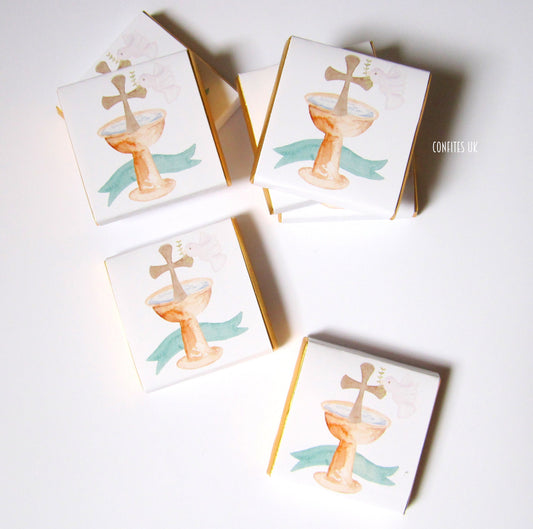 Personalized 1st Communion Chalice Chocolate Favours – Elegant Guest Favours (Pack of 25)