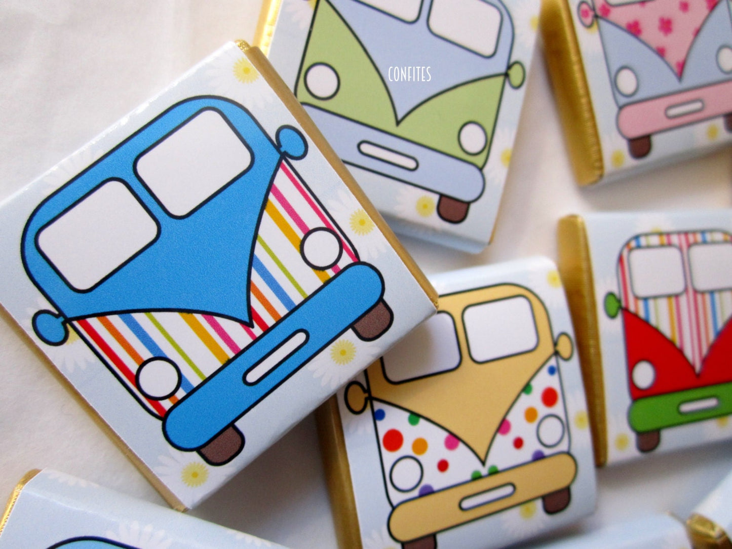Personalized Camper Van Chocolate Favours – Party Favours for Guests (Pack of 25)