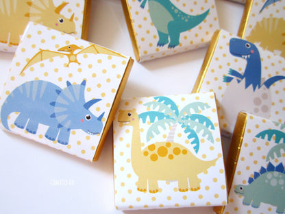 Dinosaur Personalized Chocolate Favours – Cute Dino Party Favours, Pack of 25