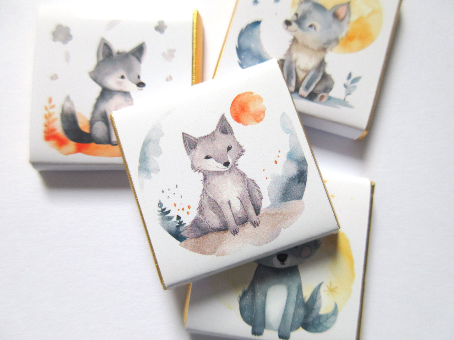 Personalized Little Baby Wolf Chocolate Favours – Boy Baby Shower & 1st Birthday Favours (Pack of 25)