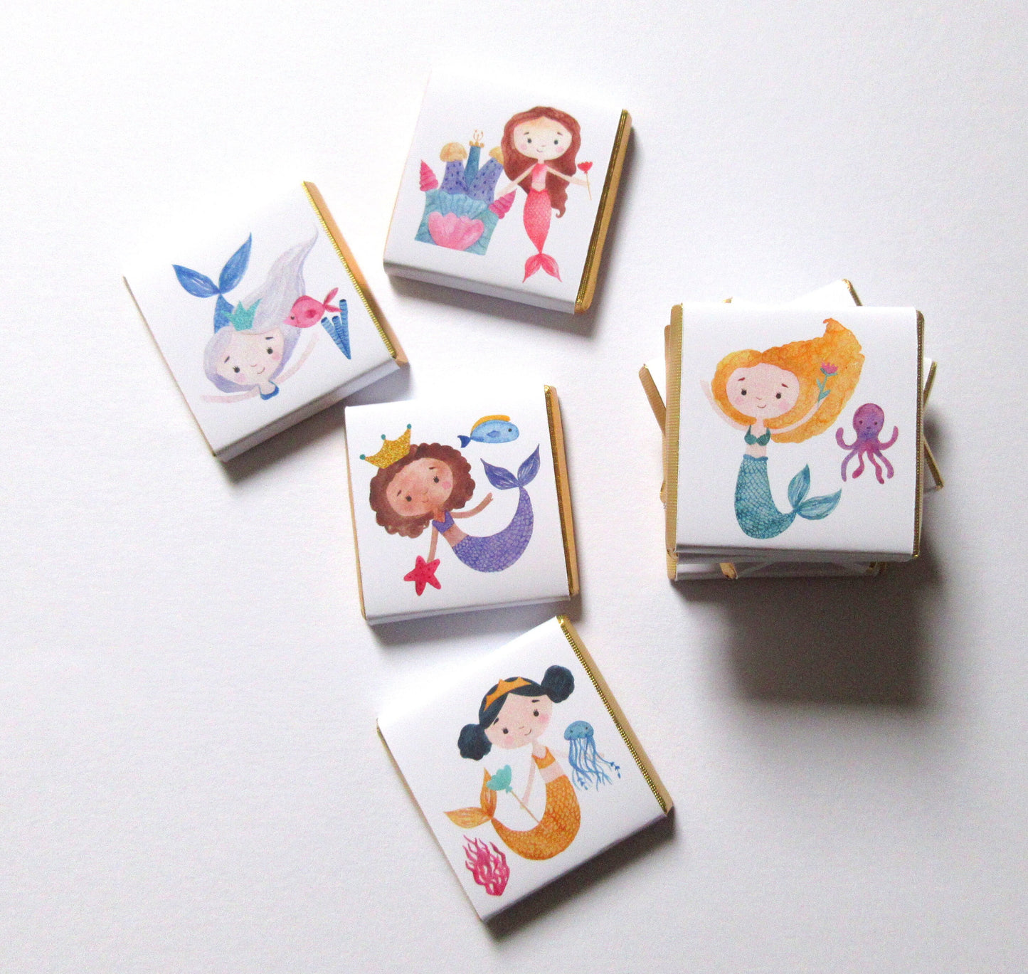 Mermaid Personalized Chocolate Favours – Under the Sea Birthday & Party Treats (Pack of 25)