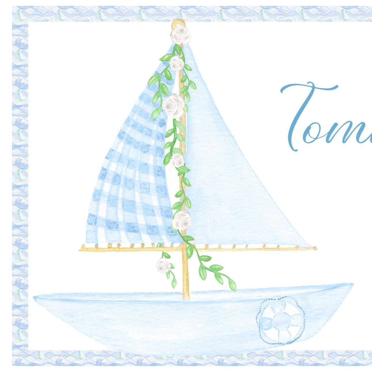 Personalised Nautical Banner – Custom Birthday Wall Decor in Satin Paper, Suitable for Any Occasion