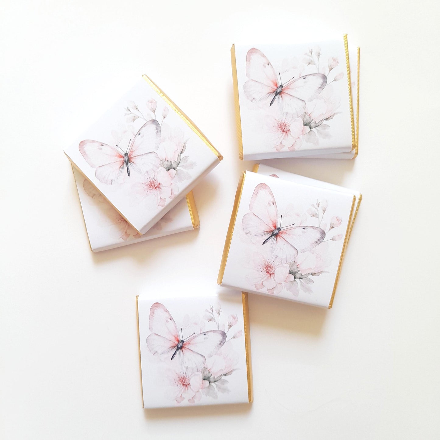 Personalized Birthday Butterflies Chocolate Favours – Elegant Guest Favours (Pack of 25)