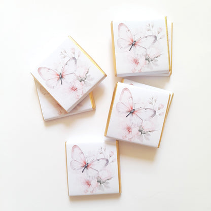 Personalized Birthday Butterflies Chocolate Favours – Elegant Guest Favours (Pack of 25)