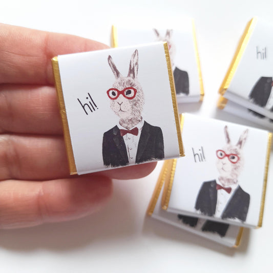 Personalized Bunny Boy Chocolate Favours – Fun Birthday Party Favours (Pack of 25)
