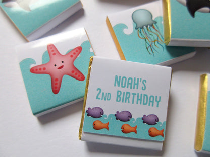 Under the Sea Personalized Chocolates – Party Favours, Birthday, Pack of 25