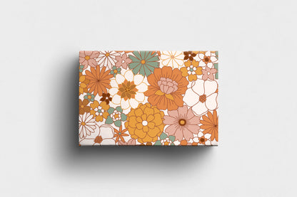 Retro Floral Wrapping Paper 70s Style Flower Design