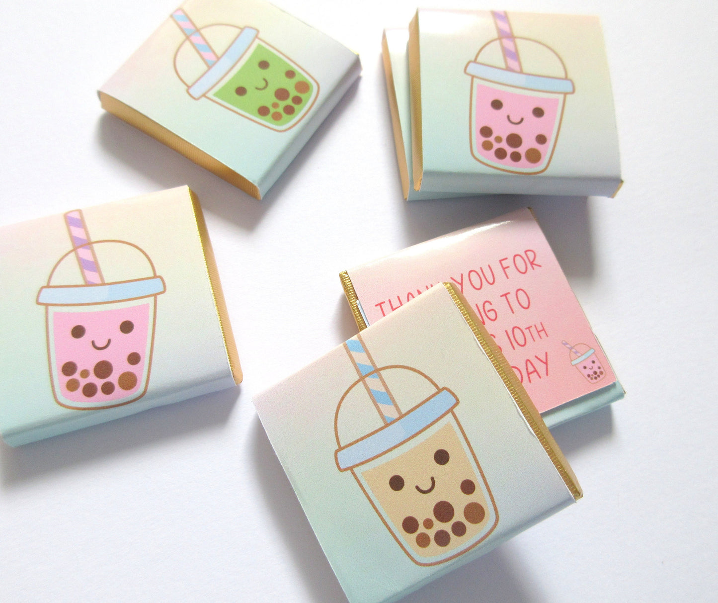 Personalized Bubble Tea Party Chocolate Favours – Boba Tea Party Guest Favours (Pack of 25)