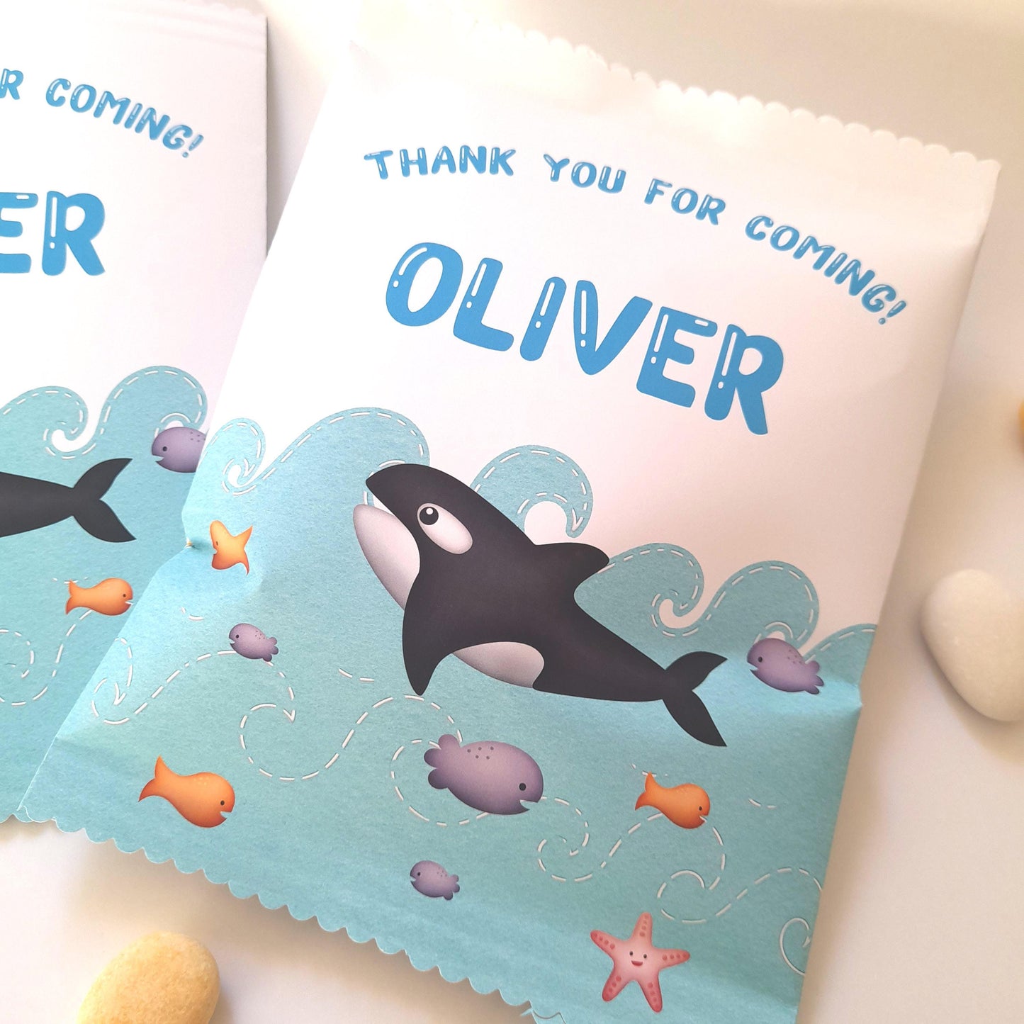 Under the Sea Birthday Party Treat Bags – Personalised Party Favour Bags (Set of 10)