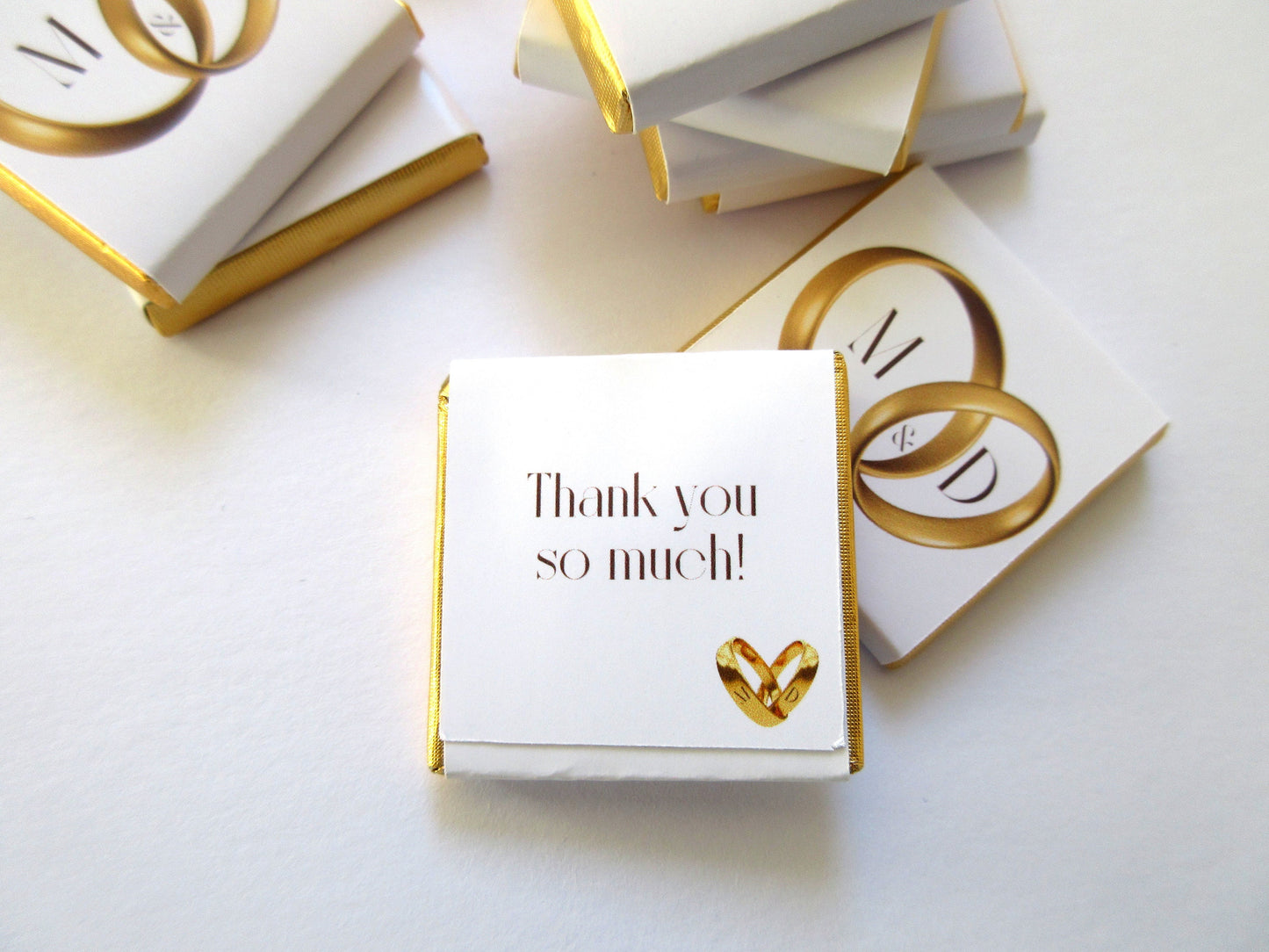 Personalized Engagement Chocolate Favours – Wedding Rings Design, Wedding Favours for Guests (Pack of 25)
