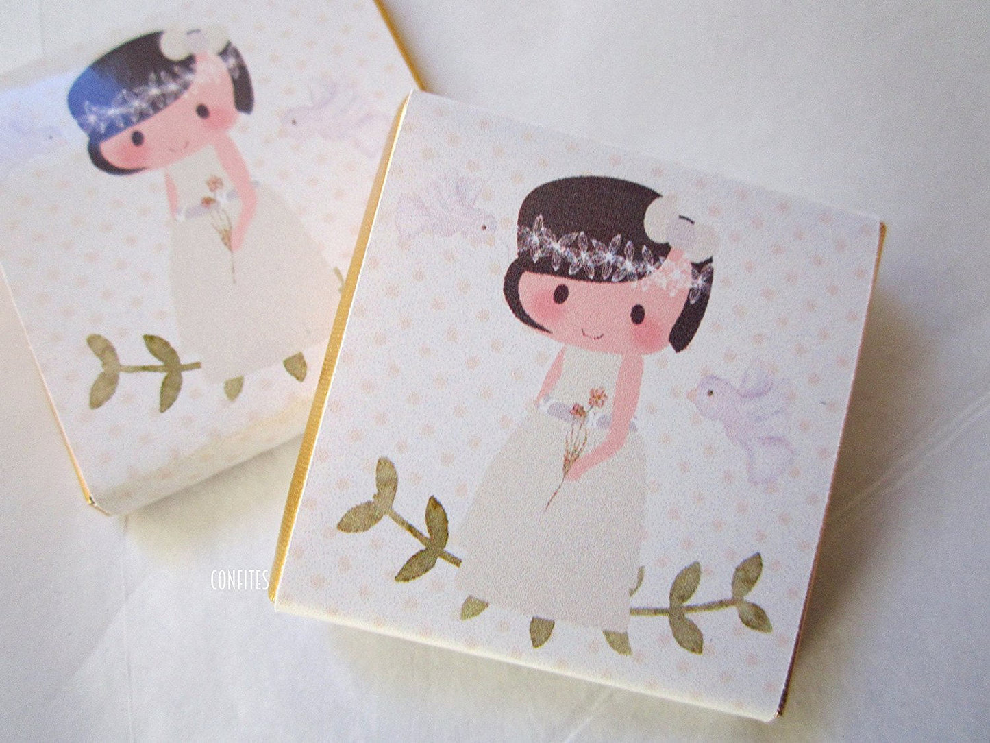 Personalized Little Girls First Communion Chocolate Favors – First Communion Guest Treats (25 pcs)